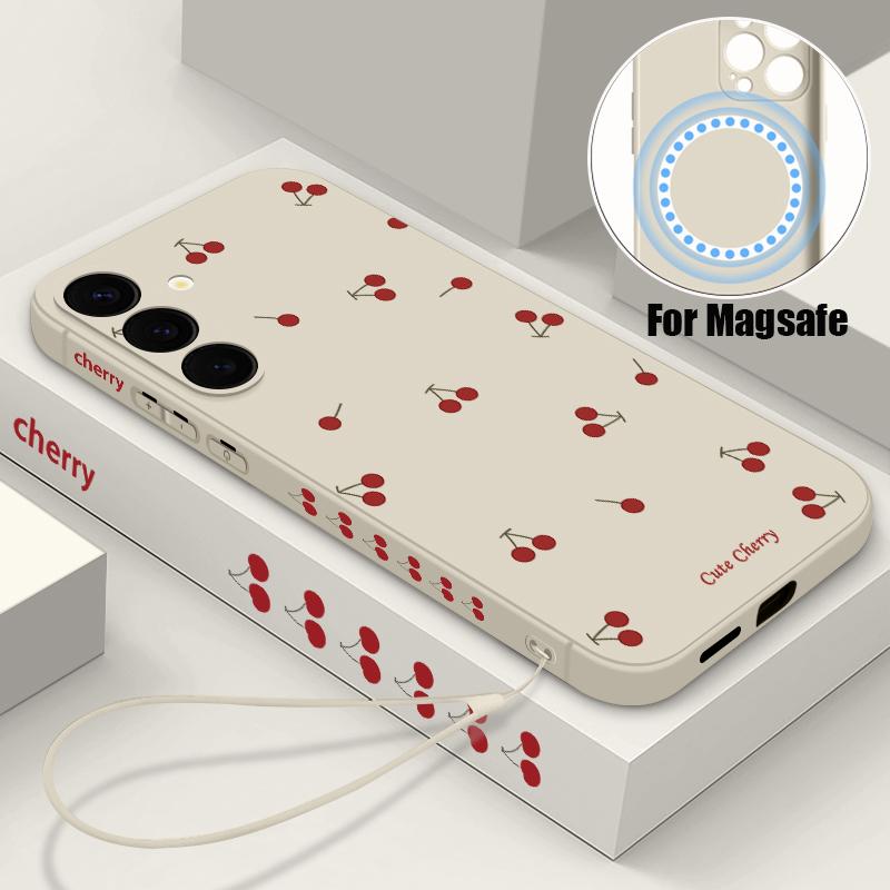 Little Cherry Soft Magnetic Case For Samsung Galaxy S24 FE S25 S24 S23 S22 Ultra Plus For Magsafe Wireless Charge Lanyard Cover For Galaxy S25
Little Cherry Soft Magnetic Case For Samsung Galaxy S24 FE S25 S24 S23 S22 Ultra Plus For Magsafe Wireless Charge Lanyard Cover For Galaxy S25