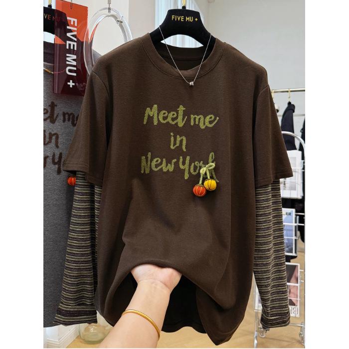 Plus Size Heavy Embroidery Faux Two-Piece Long Sleeve Women s Top 2XL (165-185 Jin) кавовий
Plus Size Heavy Embroidery Faux Two-Piece Long Sleeve Women s Top 2XL (165-185 Jin) кавовий