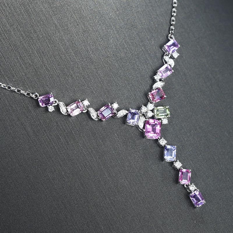 Light Luxury High-End Simulation Papalacha Sapphire Colored Treasure Necklace, Lavender Purple Pink Diamond Tourmaline Set Chain For Women
Light Luxury High-End Simulation Papalacha Sapphire Colored Treasure Necklace, Lavender Purple Pink Diamond Tourmaline Set Chain For Women