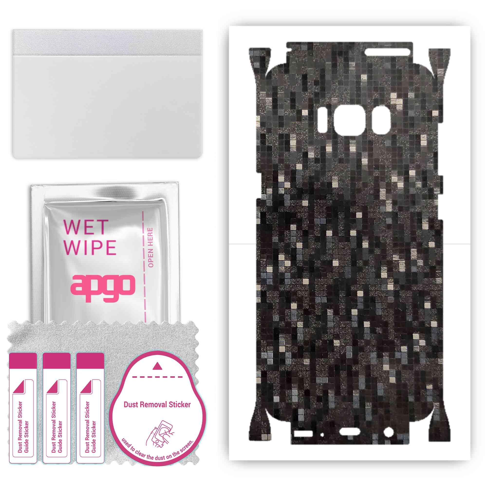 apgo Protective Skin Sticker for the back+sides compatible with Samsung Galaxy S8, Full Wrap Film, Foil, Vinyl - Pattern Carbon Black Pixel
apgo Protective Skin Sticker for the back+sides compatible with Samsung Galaxy S8, Full Wrap Film, Foil, Vinyl - Pattern Carbon Black Pixel