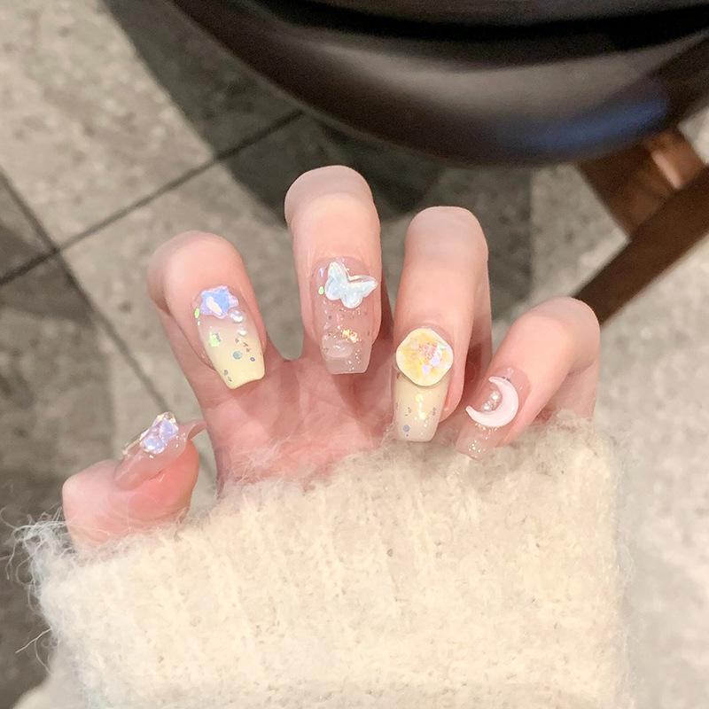Influencer Dopamine Wearable Nail Stickers: Star, Moon, Butterfly Cream Designs Glue Set
Influencer Dopamine Wearable Nail Stickers: Star, Moon, Butterfly Cream Designs Glue Set