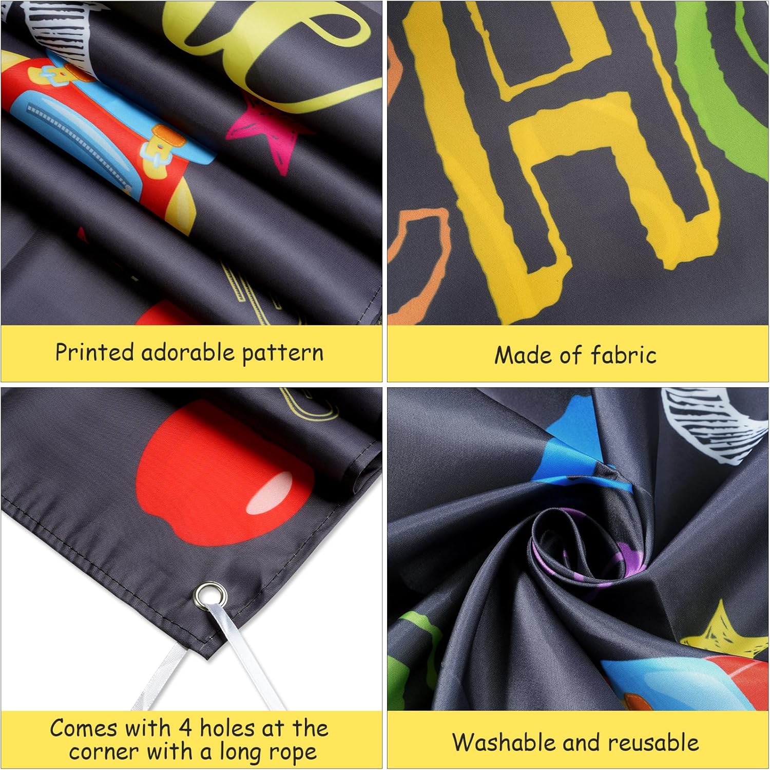 Back To School Banner Welcome Back To School Door Cover Backdrop Polyester Hanging Banner Front Door Porch Sign for First Day чорний
Back To School Banner Welcome Back To School Door Cover Backdrop Polyester Hanging Banner Front Door Porch Sign for First Day чорний