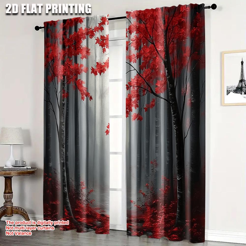 Set Of 2 Fashionable Curtains Print Art Deco Red Leaves Tree Versatile Polyester Without Rod All Seasons Perfect Curtain W100*H70(CM)-Grommet top&2PCS
Set Of 2 Fashionable Curtains Print Art Deco Red Leaves Tree Versatile Polyester Without Rod All Seasons Perfect Curtain W100*H70(CM)-Grommet top&2PCS