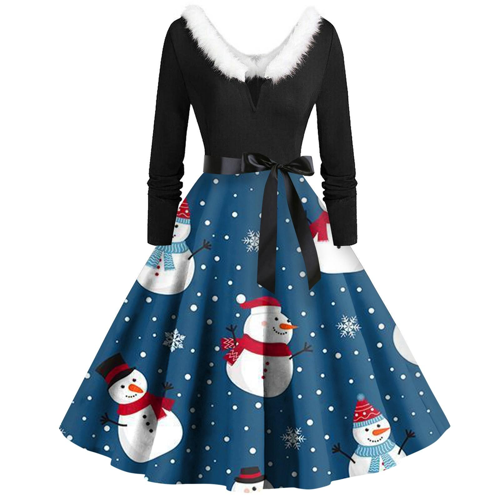 Женское винтажное платье с длинным рукавом и рождественским принтом в стиле 1950-х годов для вечеринки, выпускного вечера, для домохозяйки XXL
Женское винтажное платье с длинным рукавом и рождественским принтом в стиле 1950-х годов для вечеринки, выпускного вечера, для домохозяйки XXL