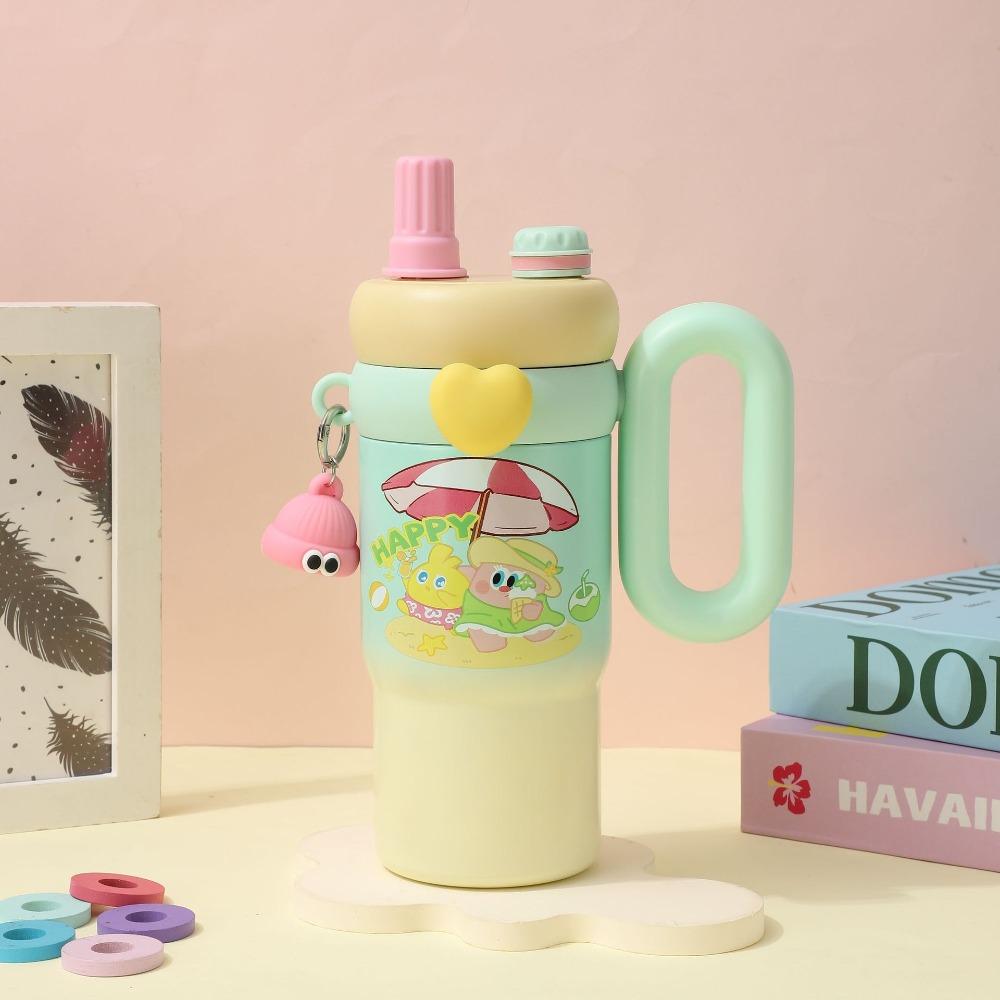 850 мл Изолированная кружка Мультяшная кружка для воды Новая термобутылка Подарок на день рождения жёлтый