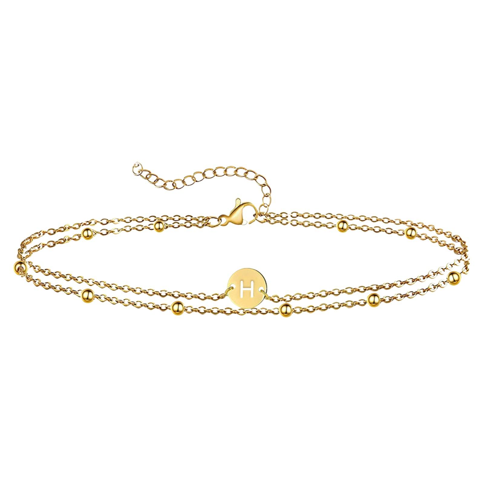 Stainless Steel Bead Chain Round Letter Double-layer Bracelet One Size
Stainless Steel Bead Chain Round Letter Double-layer Bracelet One Size