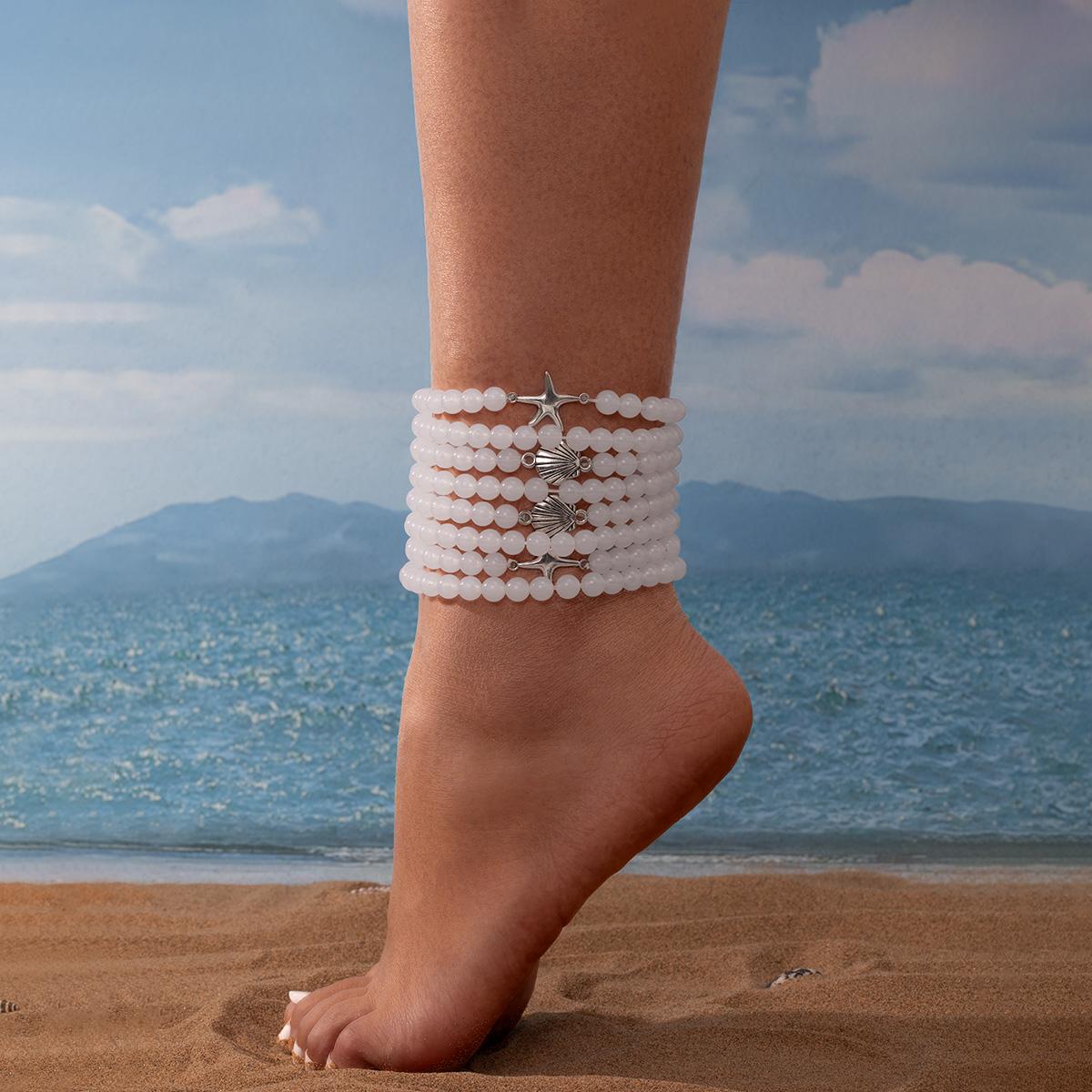 8 pieces of ocean wind metal starfish shell bead elastic thread multi-layer women s ankle chain
8 pieces of ocean wind metal starfish shell bead elastic thread multi-layer women s ankle chain