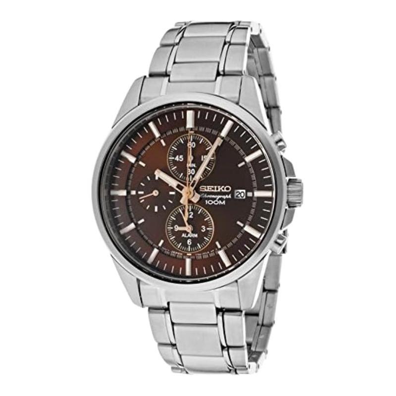SEIKO 100 meters waterproof fashion Quartz Steel Strap 42mm men s watch brown dial SNAF05 бежевий
SEIKO 100 meters waterproof fashion Quartz Steel Strap 42mm men s watch brown dial SNAF05 бежевий