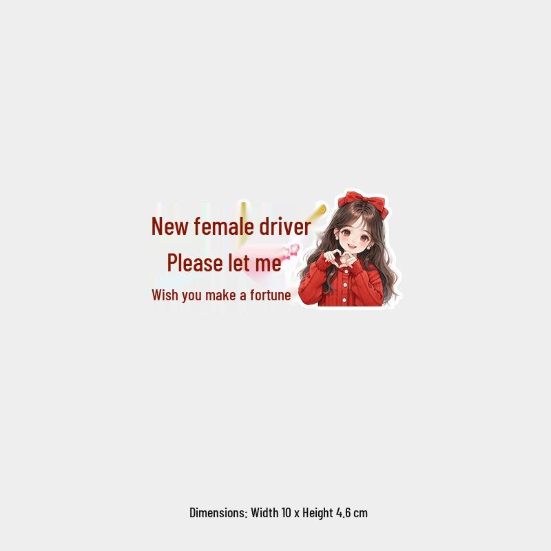 Heart Girl Fun Reflective Sticker: Good Luck for New Female Drivers
Heart Girl Fun Reflective Sticker: Good Luck for New Female Drivers