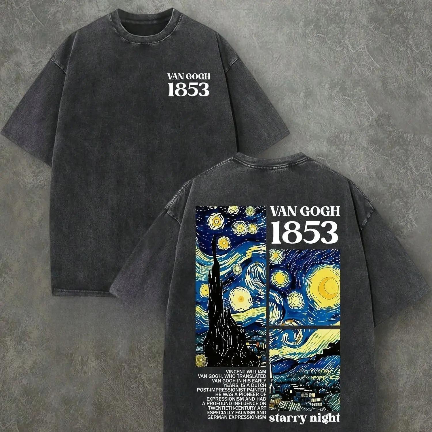 Artistic Starry Night Printed New T Shirt Men Retro Washed Cotton Tee Short Sleeve ONeck Graphic Top Unisex Streetwear M
Artistic Starry Night Printed New T Shirt Men Retro Washed Cotton Tee Short Sleeve ONeck Graphic Top Unisex Streetwear M