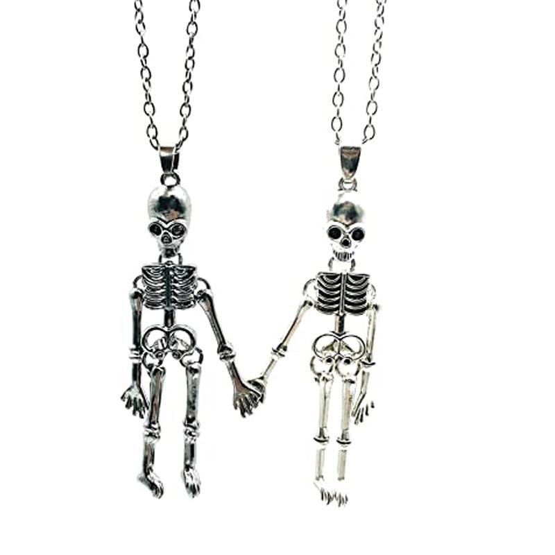 New retro skull ghost necklace holding hands skull pendant couple necklace jewelry
New retro skull ghost necklace holding hands skull pendant couple necklace jewelry