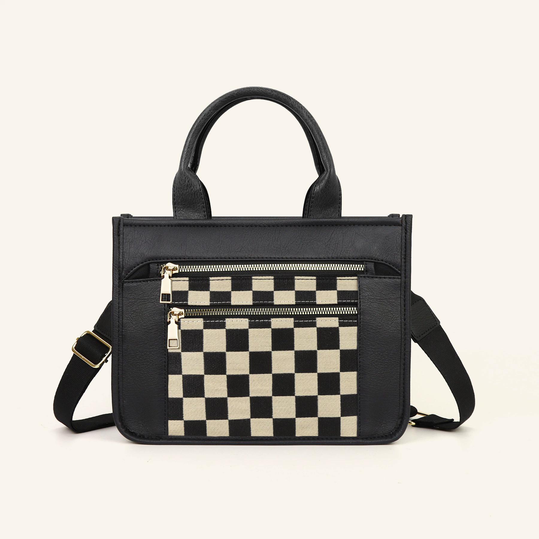 Women s Checkerboard Canvas Tote Bag, Classic Casual Shoulder Handbag, Trendy Versatile Daily Commuter Shopping Bag чёрный
Women s Checkerboard Canvas Tote Bag, Classic Casual Shoulder Handbag, Trendy Versatile Daily Commuter Shopping Bag чёрный