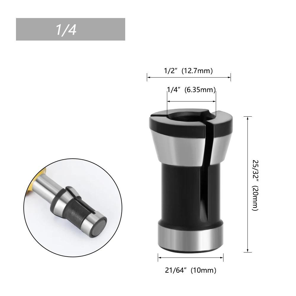 1Pcs New Electric Router Bit Collet Chuck 6/6.35/8mm Steel Chuck Conversion Sleeve Shank Shaft Sleeve Engraving Trimming Machine
1Pcs New Electric Router Bit Collet Chuck 6/6.35/8mm Steel Chuck Conversion Sleeve Shank Shaft Sleeve Engraving Trimming Machine