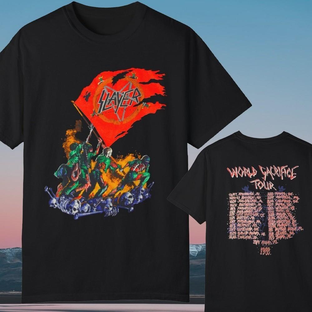 Retro Vintage 1988 Sla/yer World Sacrifice Tour T-Shirt 2-Sided Unisex T-Shirt S
Retro Vintage 1988 Sla/yer World Sacrifice Tour T-Shirt 2-Sided Unisex T-Shirt S