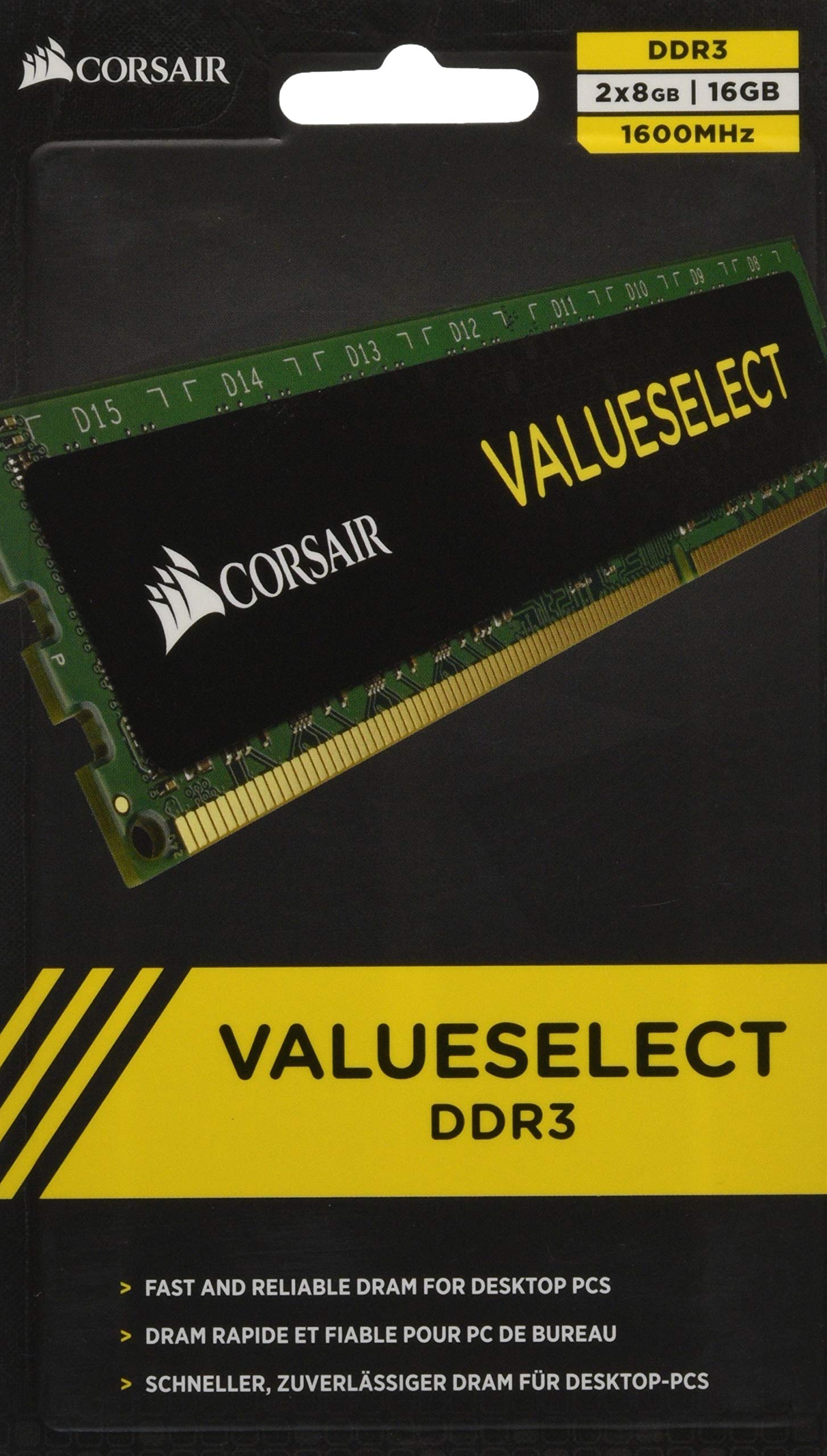 Модуль пам яті CORSAIR DDR3 для настільних комп ютерів серії VALUE SELECT CMV16GX3M2A1600C11 8GB×2kit
Модуль пам яті CORSAIR DDR3 для настільних комп ютерів серії VALUE SELECT CMV16GX3M2A1600C11 8GB×2kit
