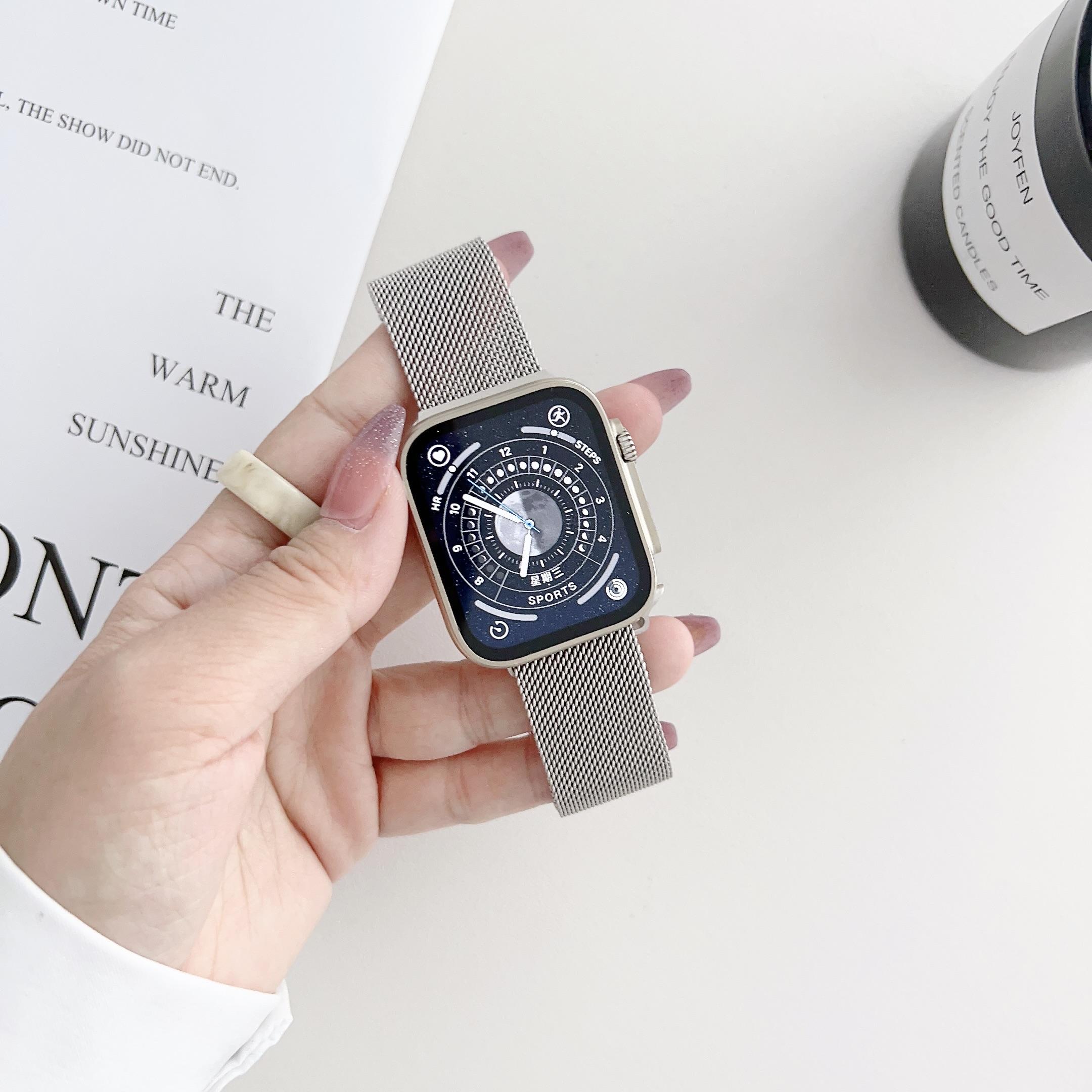 Роскошный металлический ремешок для часов для Apple Watch Ultra 8 7 6 5 4 Starlight стальной ремешок-цепочка для iWatch 38 мм 41 мм 42 мм 44 мм 45 мм 40 мм 49 мм 38 or 40 or 41mm
Роскошный металлический ремешок для часов для Apple Watch Ultra 8 7 6 5 4 Starlight стальной ремешок-цепочка для iWatch 38 мм 41 мм 42 мм 44 мм 45 мм 40 мм 49 мм 38 or 40 or 41mm