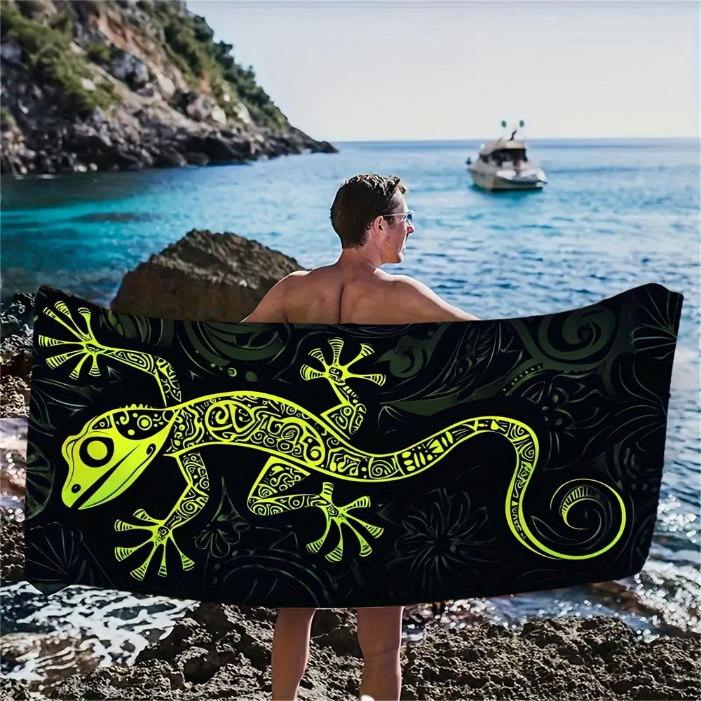 Romantic Gecko Beach Towel, Green Pattern Quick Absorbing Soft Lightweight Polyester for Couples Wedding Season Water W30*H60(CM)
Romantic Gecko Beach Towel, Green Pattern Quick Absorbing Soft Lightweight Polyester for Couples Wedding Season Water W30*H60(CM)