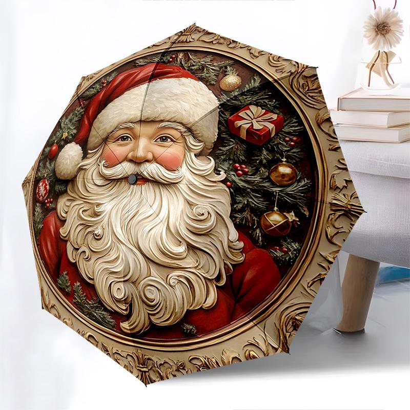 1pc Christmas Santa Claus Ornament with Automatic Opening Folding Umbrella, Portable 3-Fold Design, 8-Bone Iron Frame, Outdoor Umbrella, Festive Gift
1pc Christmas Santa Claus Ornament with Automatic Opening Folding Umbrella, Portable 3-Fold Design, 8-Bone Iron Frame, Outdoor Umbrella, Festive Gift