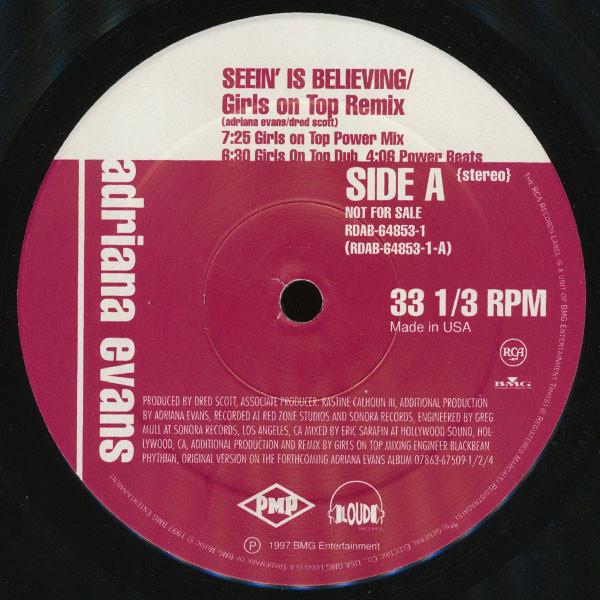 12inch Record ADRIANA EVANS - Seein Is Believing RDAB648531 Loud Records, P 1997 US Dance & Electronica Used
12inch Record ADRIANA EVANS - Seein Is Believing RDAB648531 Loud Records, P 1997 US Dance & Electronica Used