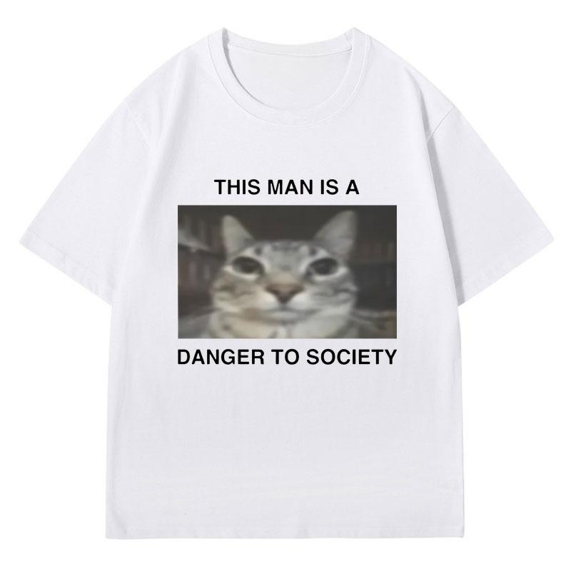 Funny Cat Meme T-Shirt Men Women This Man Is A Danger To Society Kitty Mugshot Joke Tee Shirt Fashion Oversized Short Sleeves M
Funny Cat Meme T-Shirt Men Women This Man Is A Danger To Society Kitty Mugshot Joke Tee Shirt Fashion Oversized Short Sleeves M