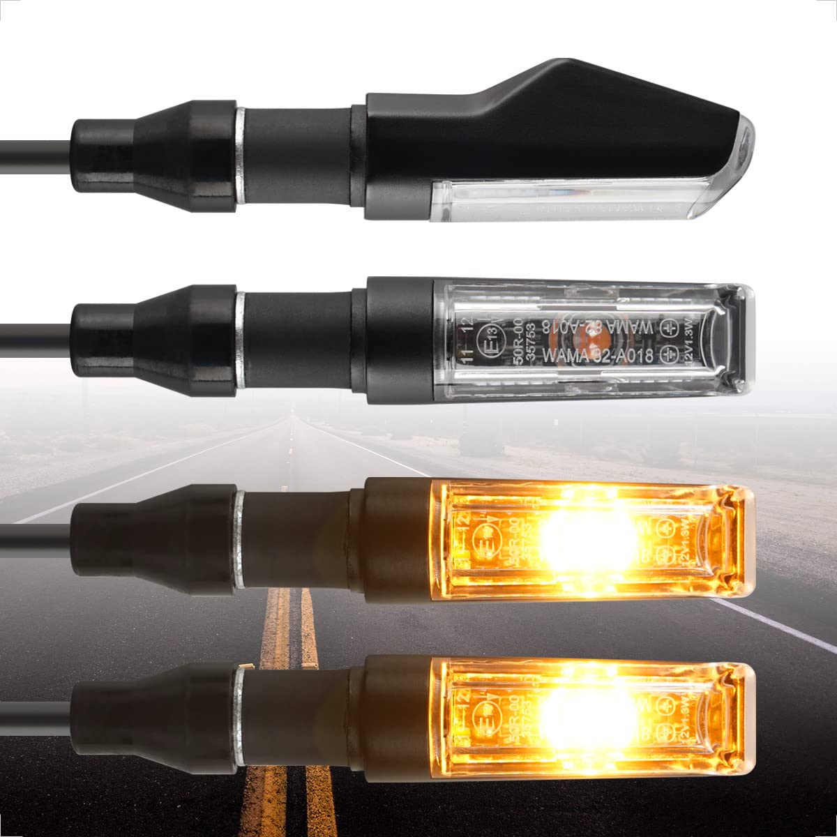 evermotor Universal 4pcs Motorcycle LED Turn Signals Motorcycle Scooter Front Rear Turn Signals IP67 Waterproof
evermotor Universal 4pcs Motorcycle LED Turn Signals Motorcycle Scooter Front Rear Turn Signals IP67 Waterproof