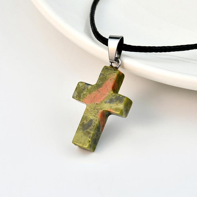 Punk Rock Colorful Natural Stone Cross Pendant Necklace For Men Women Cool Hip Hop Street Vintage Y2K Grunge Goth Jewelry Gift
Punk Rock Colorful Natural Stone Cross Pendant Necklace For Men Women Cool Hip Hop Street Vintage Y2K Grunge Goth Jewelry Gift