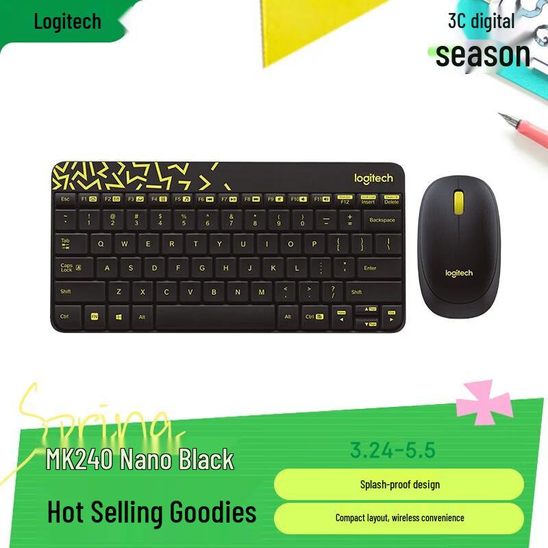 Logitech MK240 Nano Compact Wireless Keyboard and Mouse Combo
Logitech MK240 Nano Compact Wireless Keyboard and Mouse Combo