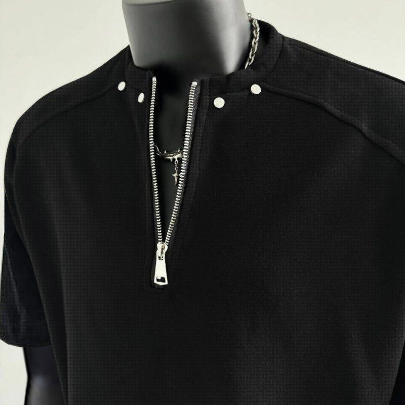 Летняя Ретро Футболка с коротким рукавом на молнии до половины, мужская, чистого кроя, высококлассная, стильная, трендовая брендовая футболка-топ XXXL чёрный
Летняя Ретро Футболка с коротким рукавом на молнии до половины, мужская, чистого кроя, высококлассная, стильная, трендовая брендовая футболка-топ XXXL чёрный