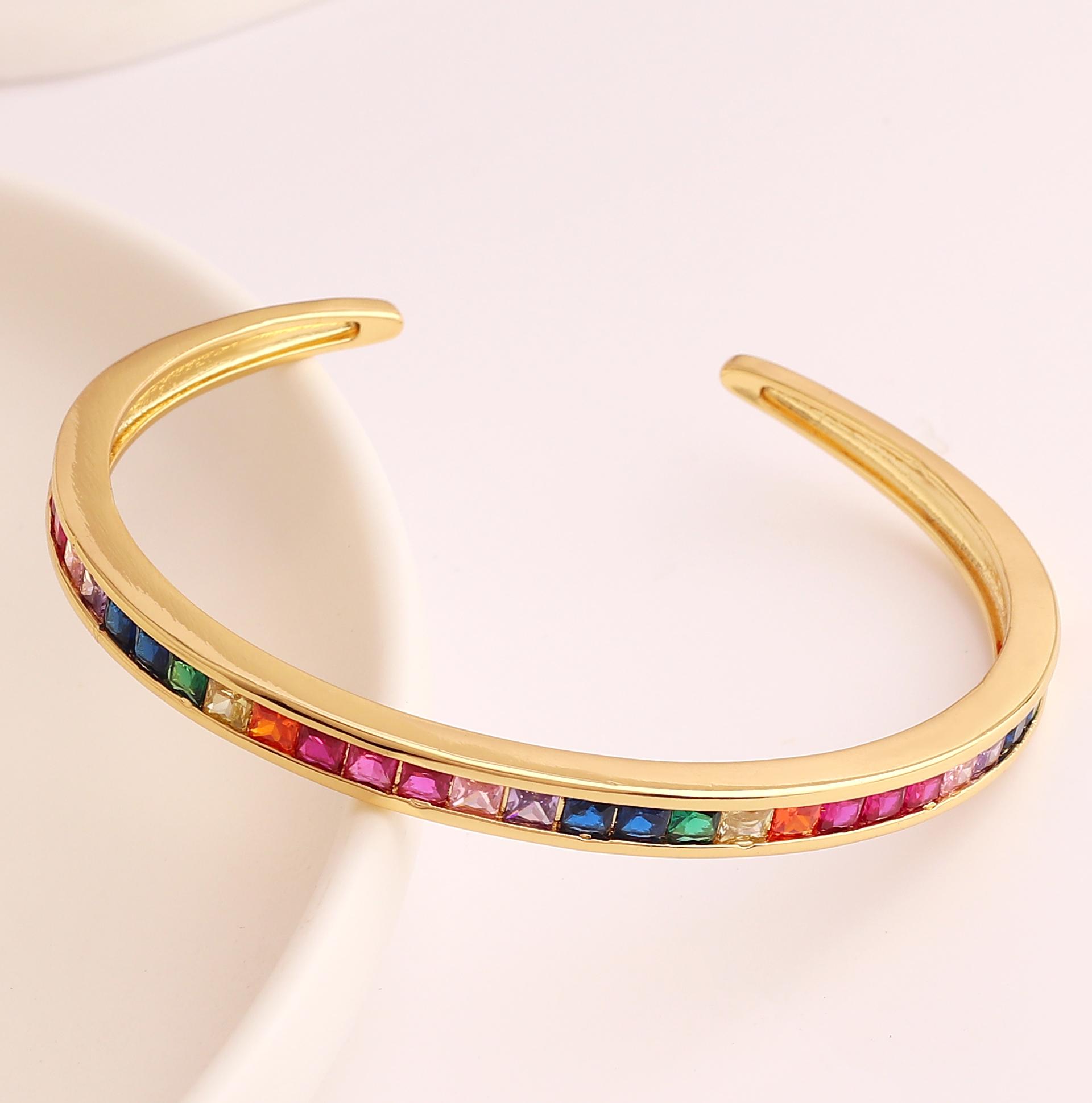 1PC Party Gift Rainbow Cubic Zirconia European Women Lady Jewelry Micro Paved Bling Square Cz High Quality Cuff Bangle Bracelet
1PC Party Gift Rainbow Cubic Zirconia European Women Lady Jewelry Micro Paved Bling Square Cz High Quality Cuff Bangle Bracelet