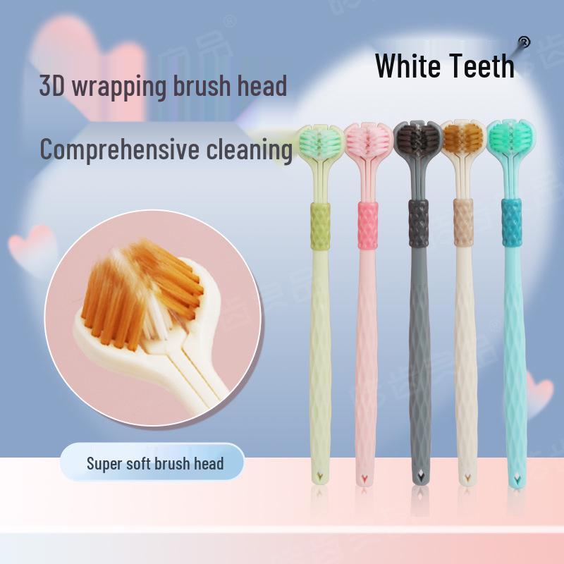 Трехсторонняя зубная щетка для взрослых с мягкой щетиной, 5 штук, 3D-дизайн для домашнего использования
Трехсторонняя зубная щетка для взрослых с мягкой щетиной, 5 штук, 3D-дизайн для домашнего использования