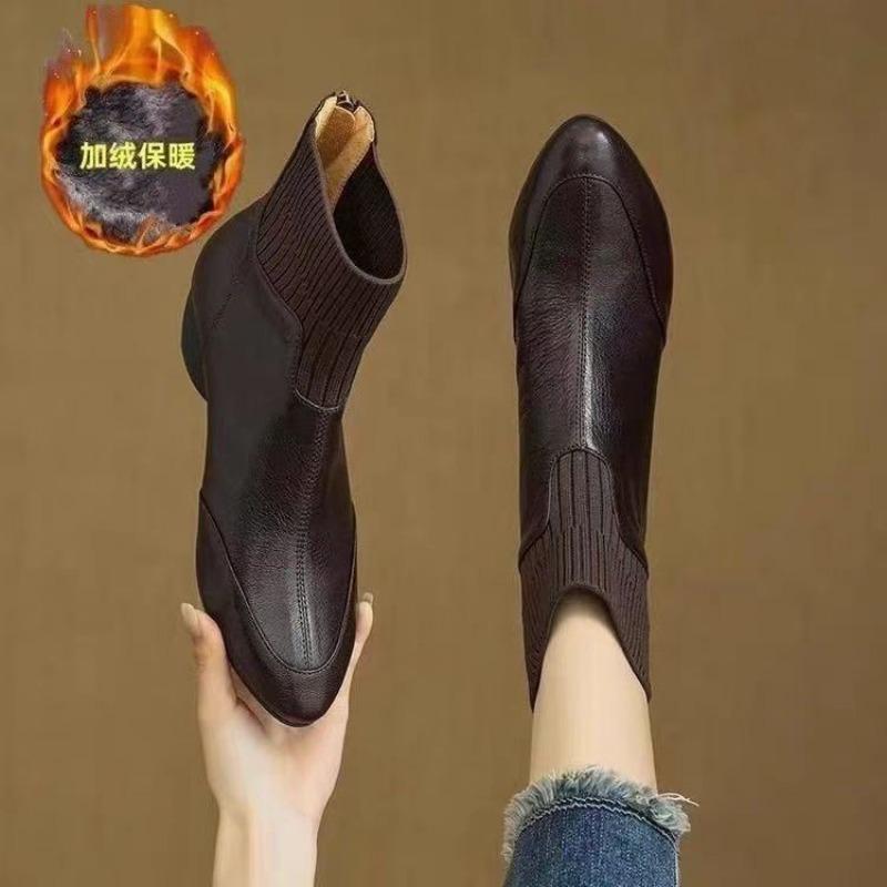 Autumn and winter new soft leather pointed wedge Martin boots women s thin boots thick heel non-slip versatile short boots 40
Autumn and winter new soft leather pointed wedge Martin boots women s thin boots thick heel non-slip versatile short boots 40