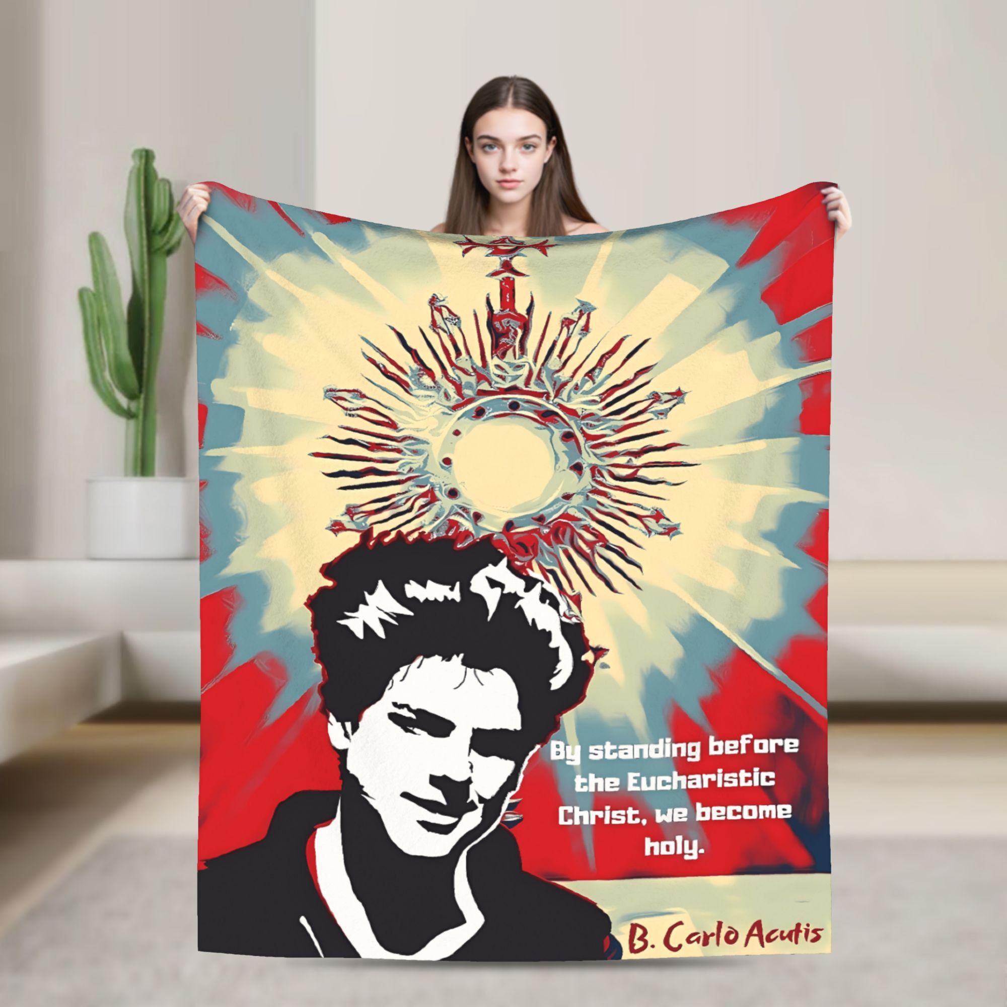 Warm Blanket Camping Saint Carlo Acutis Throw Blanket Flannel Bedspread For Couch Chair Sofa Bed Comfortable Sofa Bed Cover 75x90cm
Warm Blanket Camping Saint Carlo Acutis Throw Blanket Flannel Bedspread For Couch Chair Sofa Bed Comfortable Sofa Bed Cover 75x90cm