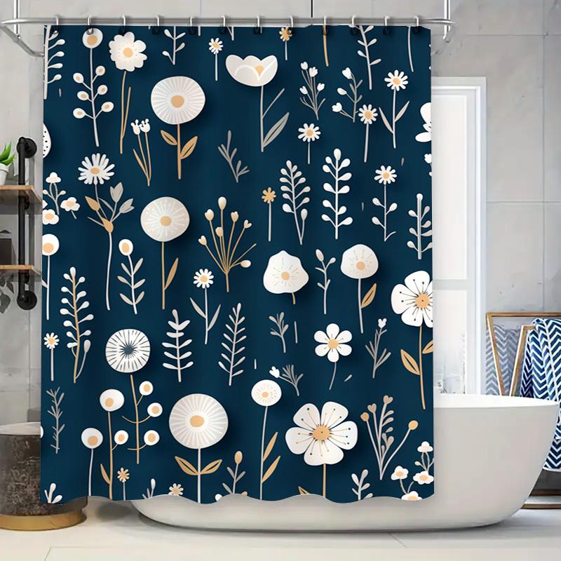 Stylish Blue Floral Shower Curtain with White and Gold Accents for Bathroom Decorations Waterproof Fabric Material Available in 90x180cm
Stylish Blue Floral Shower Curtain with White and Gold Accents for Bathroom Decorations Waterproof Fabric Material Available in 90x180cm