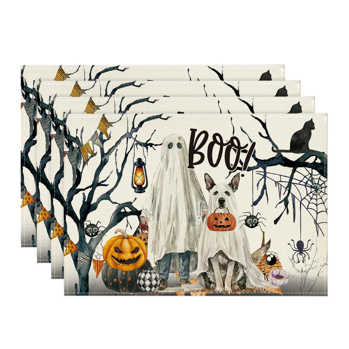 Ghost Pumpkins Tree Dog Boo Halloween Placemats Set of 6, 12x18 Inch Seasonal Fall Holiday Table Mats for Party Kitchen Dining Decoration 12 x 18 , Rectangular 4 Pcs
Ghost Pumpkins Tree Dog Boo Halloween Placemats Set of 6, 12x18 Inch Seasonal Fall Holiday Table Mats for Party Kitchen Dining Decoration 12 x 18 , Rectangular 4 Pcs