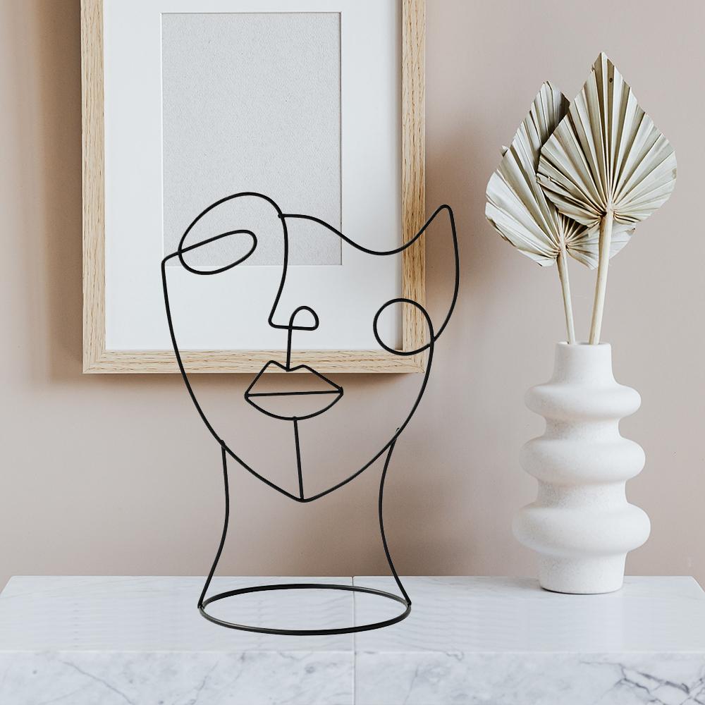 Home Decor Figure Face Abstract Sculptures Metal Art Black Lines Handmade Ornaments Nordic Modern Living Room Decoration Gifts
Home Decor Figure Face Abstract Sculptures Metal Art Black Lines Handmade Ornaments Nordic Modern Living Room Decoration Gifts