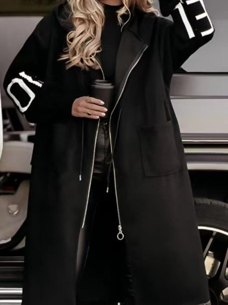 Женское белое длинное пальто с капюшоном и принтом букв на черном рукаве M чёрный
Женское белое длинное пальто с капюшоном и принтом букв на черном рукаве M чёрный