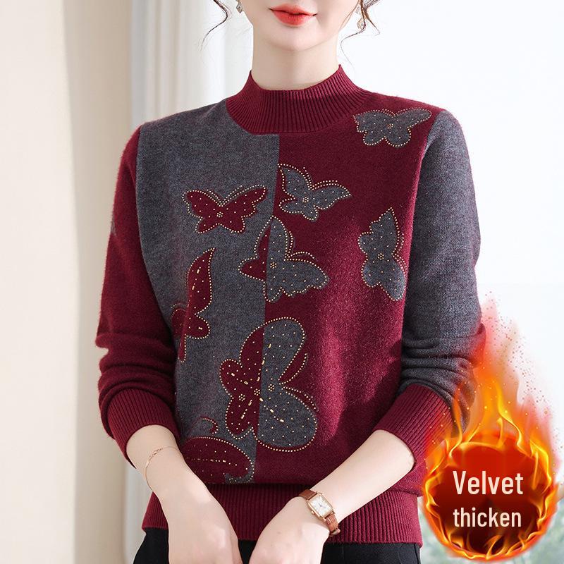 Stylish Autumn/Winter Knit Top for Mature Women - Round Neck, Plus Velvet, Loose Fit 2XL
Stylish Autumn/Winter Knit Top for Mature Women - Round Neck, Plus Velvet, Loose Fit 2XL
