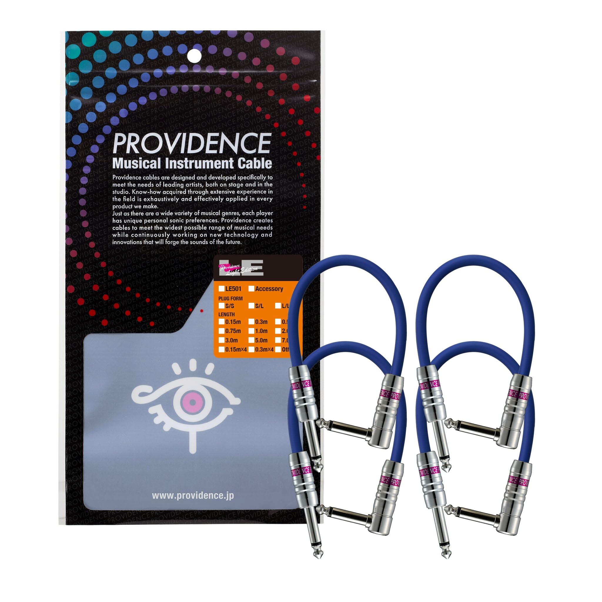 Providence LE501 30cm Patch Cables with SL Plugs (StraightL-Shaped), Blue, Set of 4
Providence LE501 30cm Patch Cables with SL Plugs (StraightL-Shaped), Blue, Set of 4