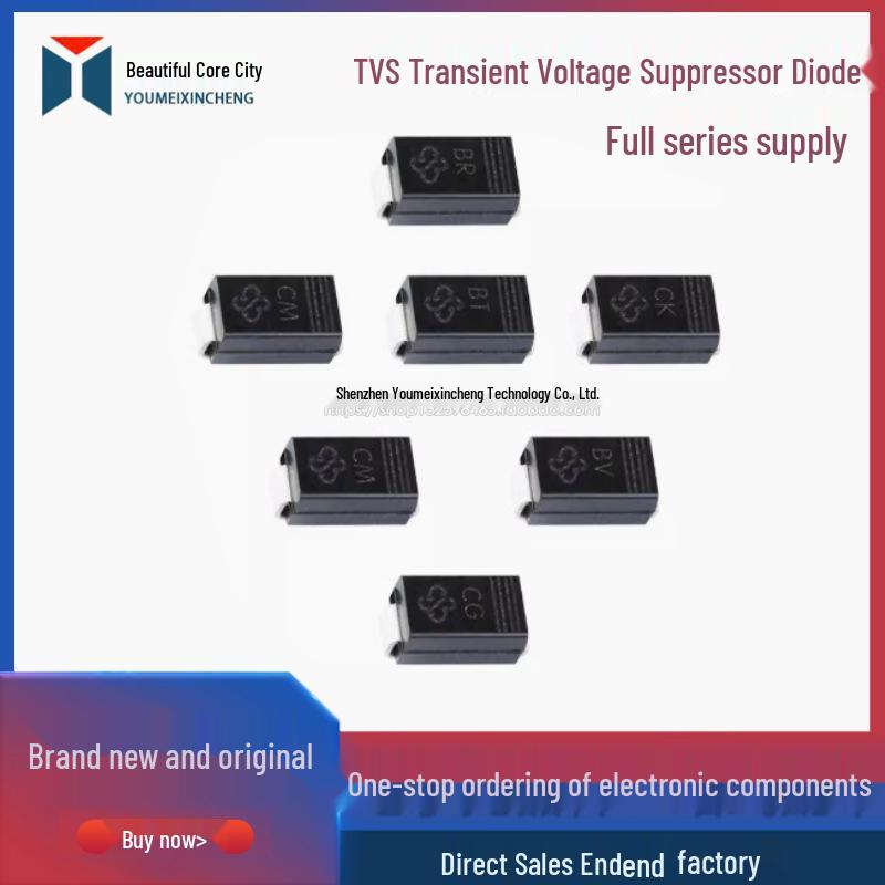 TVS Diode, Transient Voltage Suppression, SMBJ5.0CA/SMAJ6.5A, 6.0-36V, Unidirectional/Bidirectional. SMAJ22CA Bidirectional
TVS Diode, Transient Voltage Suppression, SMBJ5.0CA/SMAJ6.5A, 6.0-36V, Unidirectional/Bidirectional. SMAJ22CA Bidirectional