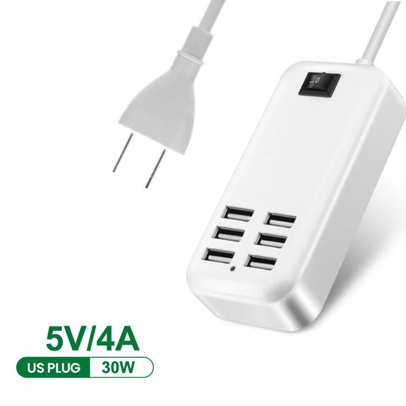 Portable 6 Ports USB Phone Charger Station Splitter 30W Desktop Wall Charging Extension Power Adapter For Smartphone USB Device
Portable 6 Ports USB Phone Charger Station Splitter 30W Desktop Wall Charging Extension Power Adapter For Smartphone USB Device