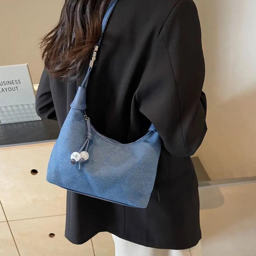 Large Capacity Soft Denim Handbag Rhombus Commuting Crossbody Bag Embroidered Shoulder Bag Daily темно-синього кольору
Large Capacity Soft Denim Handbag Rhombus Commuting Crossbody Bag Embroidered Shoulder Bag Daily темно-синього кольору