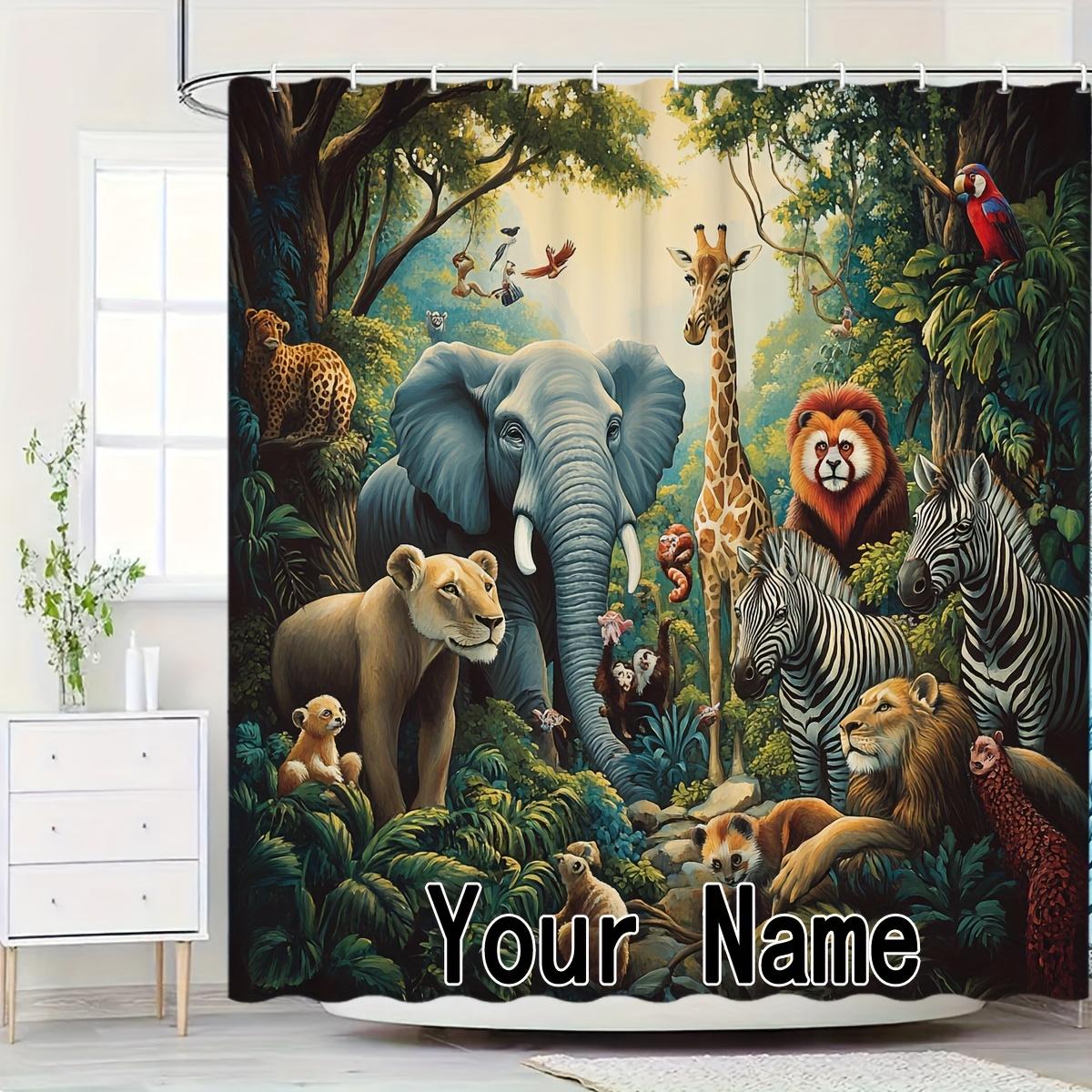 Jungle Adventure Shower Curtain - Water-Resistant Fabric For Bathroom - Perfect For Nature And Wildlife Enthusiasts W60H190(CM)-1 Pcs
Jungle Adventure Shower Curtain - Water-Resistant Fabric For Bathroom - Perfect For Nature And Wildlife Enthusiasts W60H190(CM)-1 Pcs