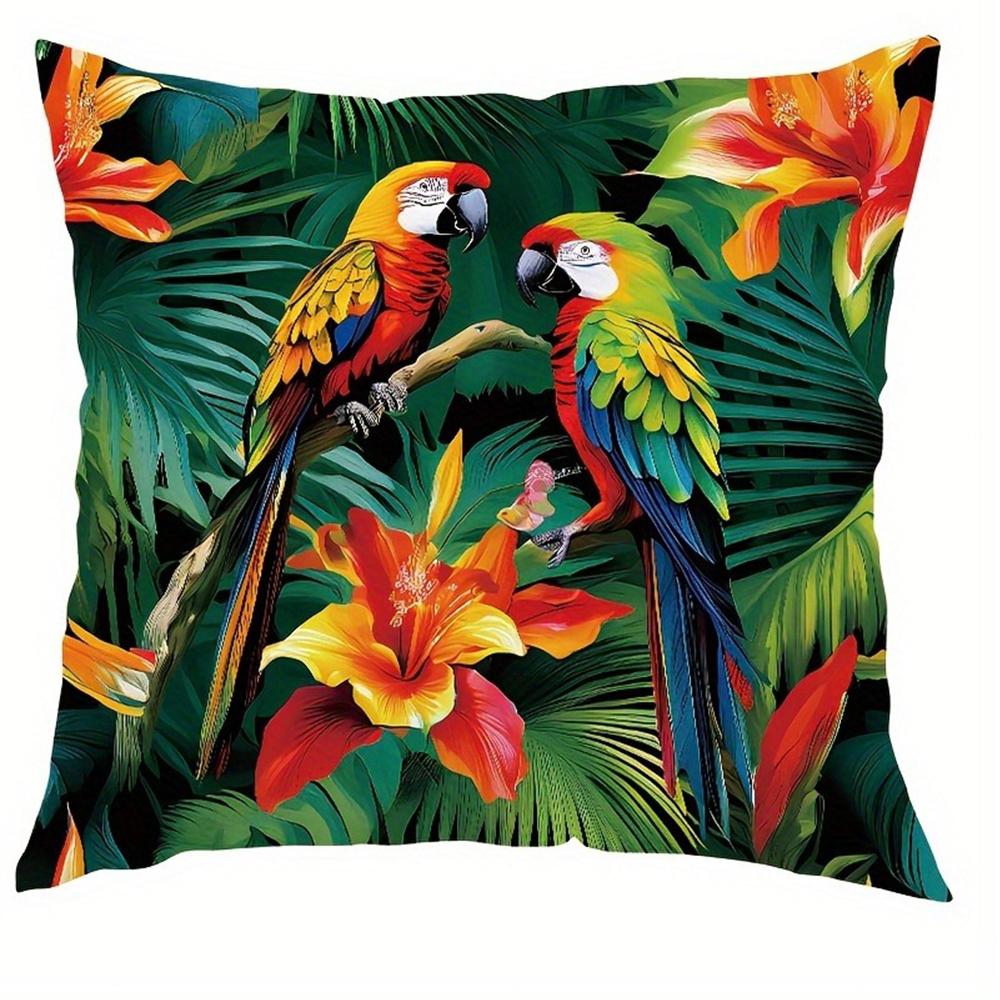 Vivid Parrot & Tropical Floral PillowcasesLiving room sofa cushion cover, soft and comfortable, bedroom room decoration 16x16in 40x40cm
Vivid Parrot & Tropical Floral PillowcasesLiving room sofa cushion cover, soft and comfortable, bedroom room decoration 16x16in 40x40cm