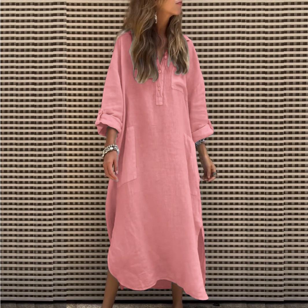 Elegant Solid Color Irregular Long Dress with Buttons and Pockets for Spring/Summer 2024 M розовый
Elegant Solid Color Irregular Long Dress with Buttons and Pockets for Spring/Summer 2024 M розовый
