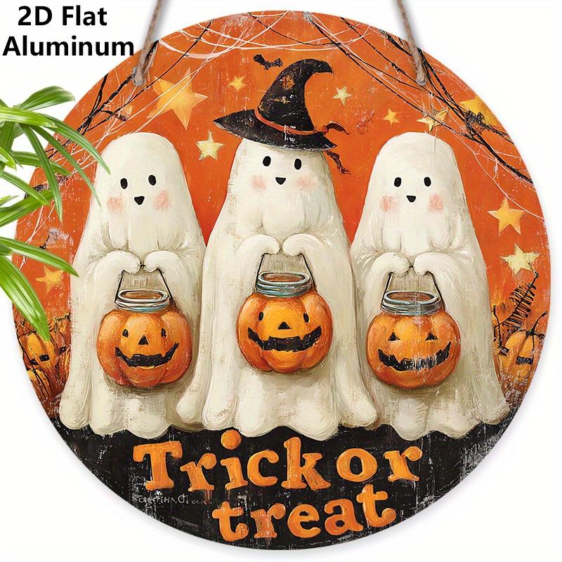 2D Flat Aluminium Halloween Sign with Adorable Ghosts Pattern - Trick or Treat Figurine Ornaments - Ideal for Front Door, Wall, Porch, Window Decor 7.87×7.87inch
2D Flat Aluminium Halloween Sign with Adorable Ghosts Pattern - Trick or Treat Figurine Ornaments - Ideal for Front Door, Wall, Porch, Window Decor 7.87×7.87inch