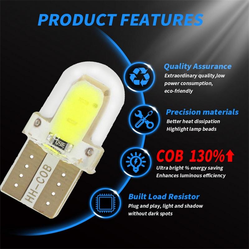 5/10/20/50PCS LED W5W T10 COB 4SMD Led Parking Bulb Auto Wedge Clearance Lamp Canbus Silica Bright White License Light Bulbs 5PCS
5/10/20/50PCS LED W5W T10 COB 4SMD Led Parking Bulb Auto Wedge Clearance Lamp Canbus Silica Bright White License Light Bulbs 5PCS