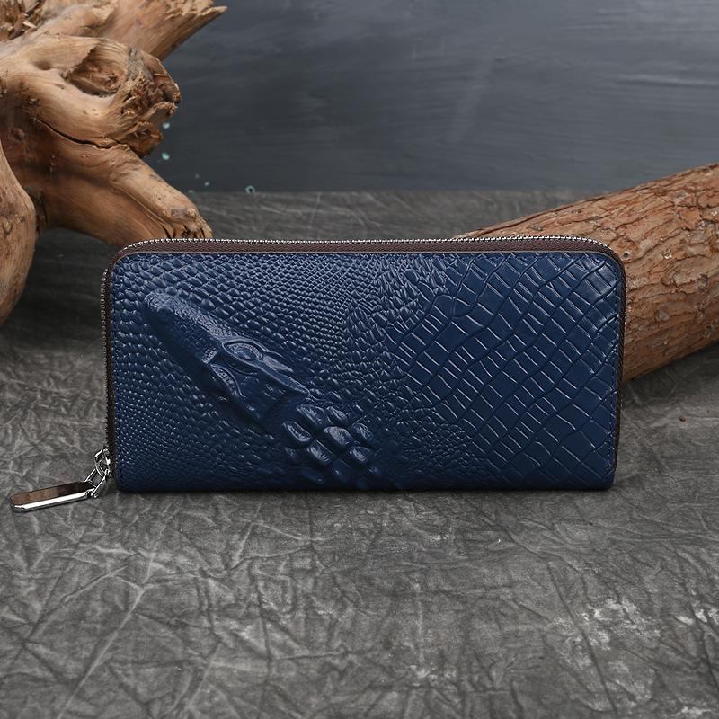 Wallet Head Layer Leather Personalized Crocodile Pattern Leather Handbag Retro Zipper Leather Wallet Texture Long Card Bag синий
Wallet Head Layer Leather Personalized Crocodile Pattern Leather Handbag Retro Zipper Leather Wallet Texture Long Card Bag синий