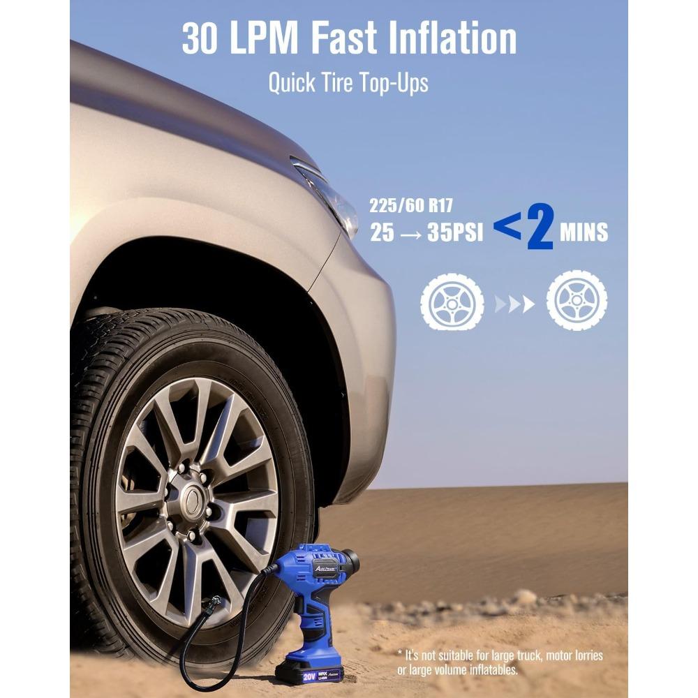 Avid Power Cordless Tire Inflator Portable Air Compressor, 20V Rechargeable Battery Tire Pump w/ 12V DC Power Adapter, Digital чорний
Avid Power Cordless Tire Inflator Portable Air Compressor, 20V Rechargeable Battery Tire Pump w/ 12V DC Power Adapter, Digital чорний