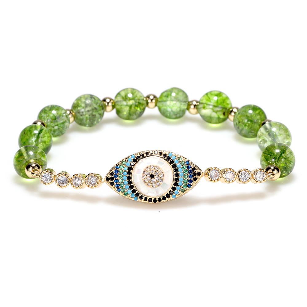 Elegant Peridot & Zircon Evil Eye Beaded Bracelet for Women – High-End Fashion Accessory
Elegant Peridot & Zircon Evil Eye Beaded Bracelet for Women – High-End Fashion Accessory