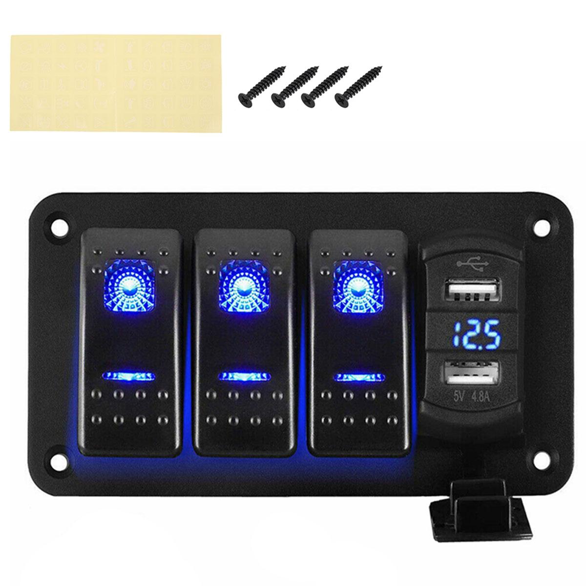 3-клавишная панель переключателей 12/24 В, водонепроницаемая панель переключателей для автомобиля со светодиодной подсветкой, защищенная для лодок, автофургонов, автомобилей, грузовиков, прицепов
3-клавишная панель переключателей 12/24 В, водонепроницаемая панель переключателей для автомобиля со светодиодной подсветкой, защищенная для лодок, автофургонов, автомобилей, грузовиков, прицепов